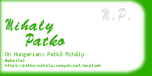 mihaly patko business card